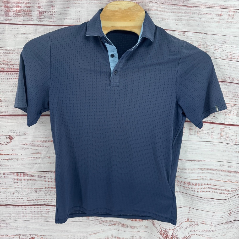 KJUS Polo Shirt Mens XS Navy Blue Comfort Fit Performance Golf Athletic Casual